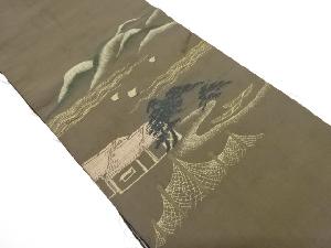 アンティーク　海辺風景模様織り出し昼夜帯（材料）